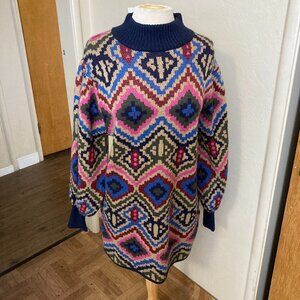 FARM Rio Colorful Knit Long Sleeve Dress